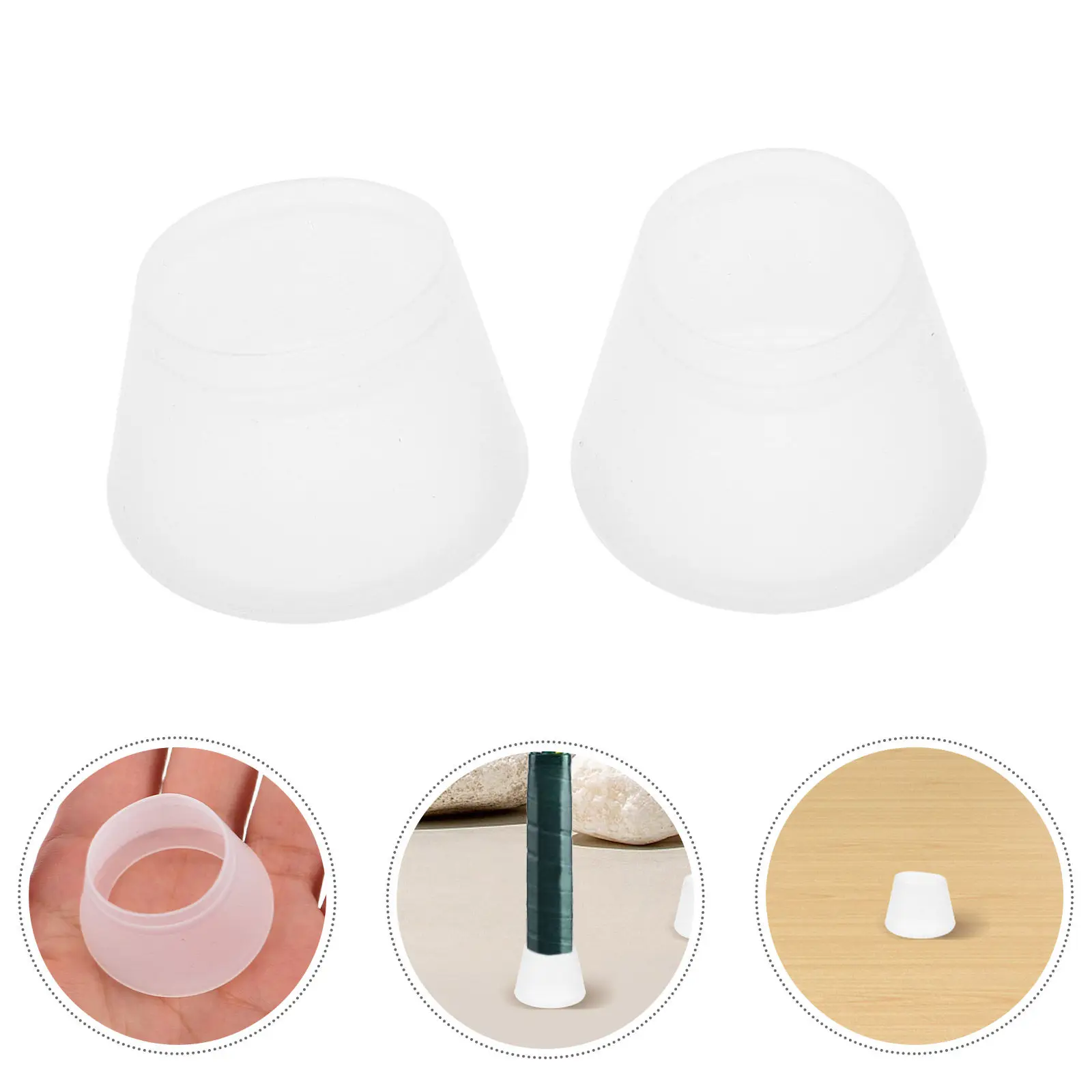 

2Pcs Tennis Racket Handle End Caps High Elasticity Protective Butt Covers Lightweight Tennis Racquet Grip Stability Enhancer