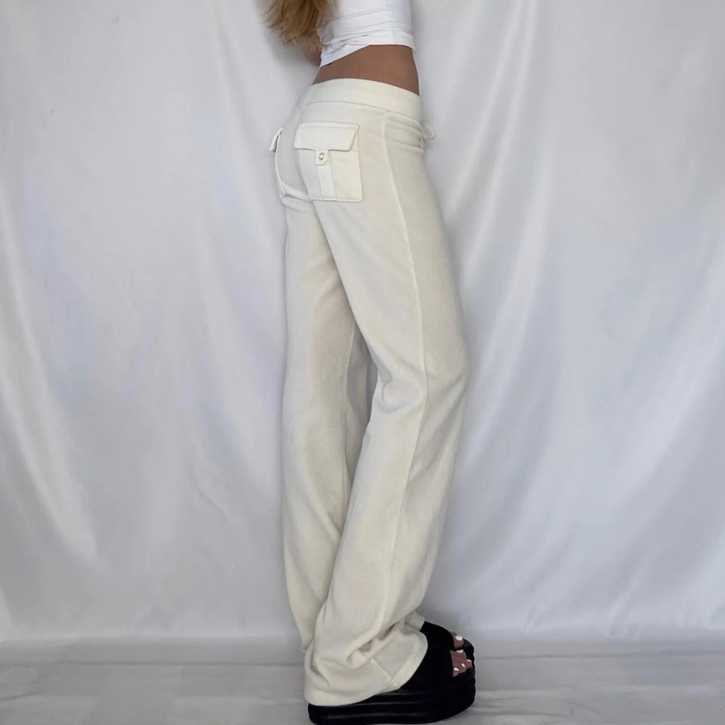 Spicygirl Patchwork Tie up Sweatpants Street Sle Low Waist Straight Leg Ladies Casual Pants Autumn Season China Made