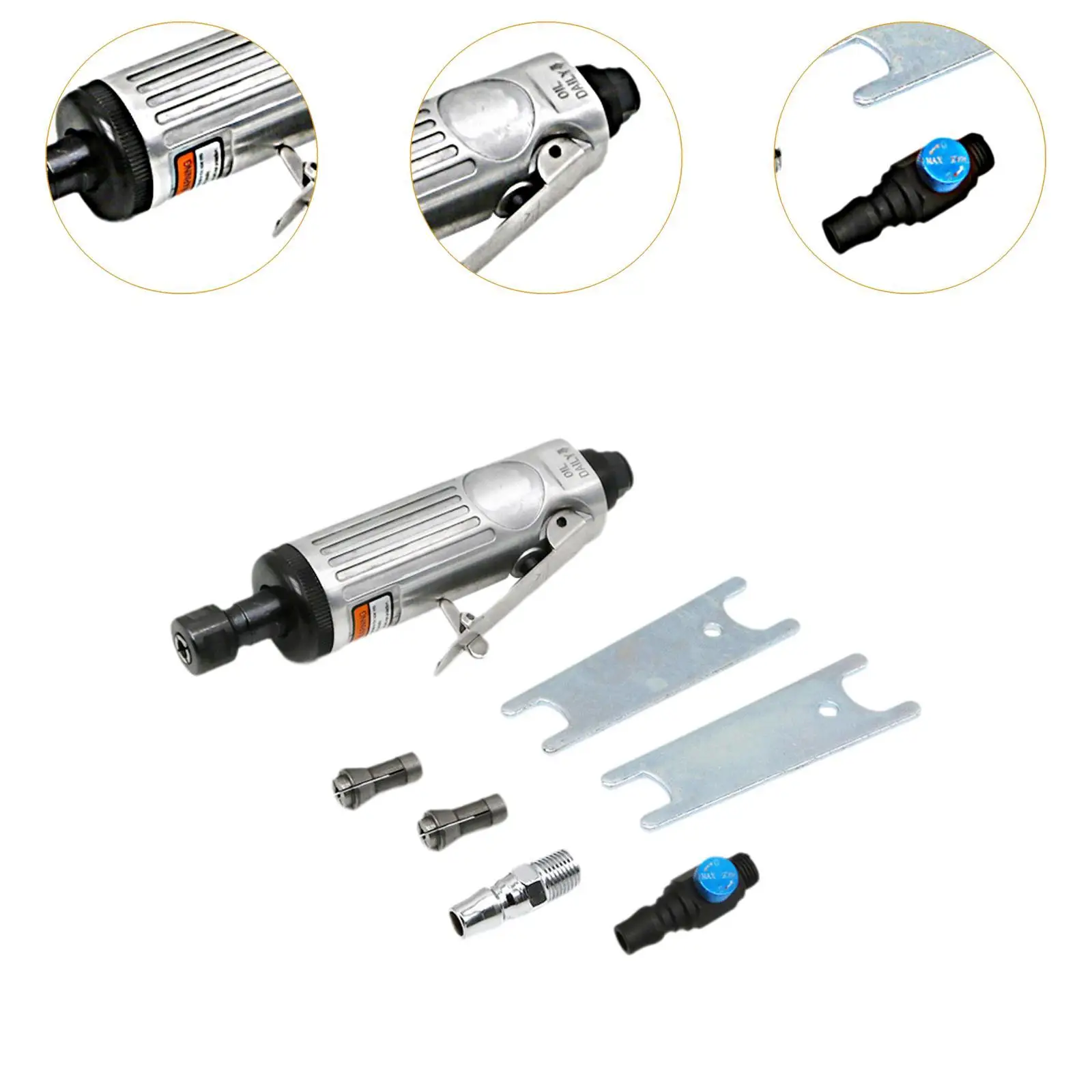 1/4" Luft-Stabschleifer 1/4" (6 mm) und 1/8" (3 mm) Spannzangen zum Polieren und Entgraten