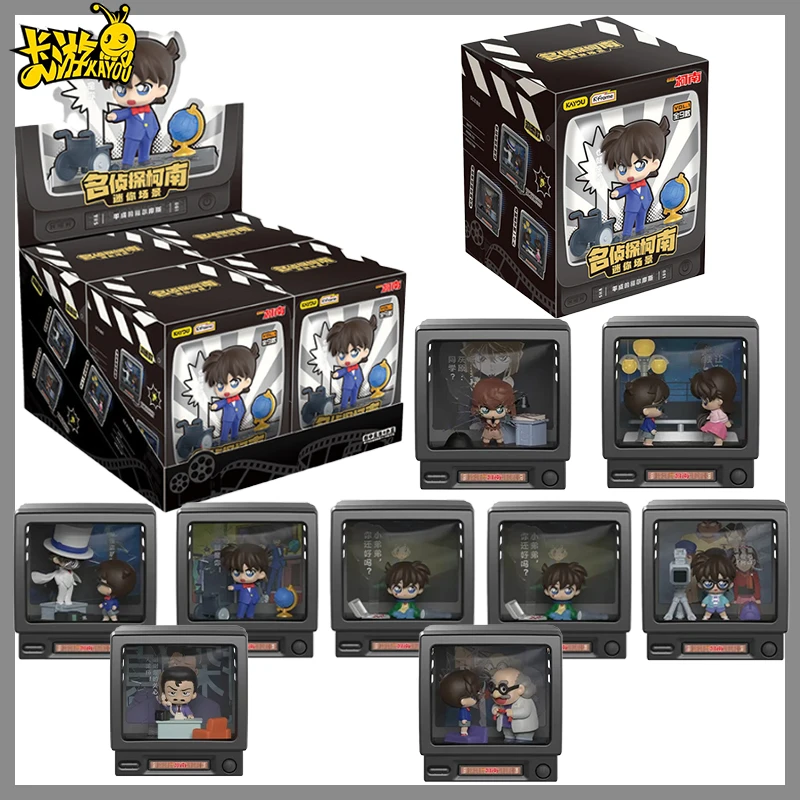 Nuevo y Popular KAYOU Detective Conan Mini Scene Retro TV Series Blind Box, Colección de Figuras de PVC de Personajes de Anime, Juguetes y Regalos Exquisitos