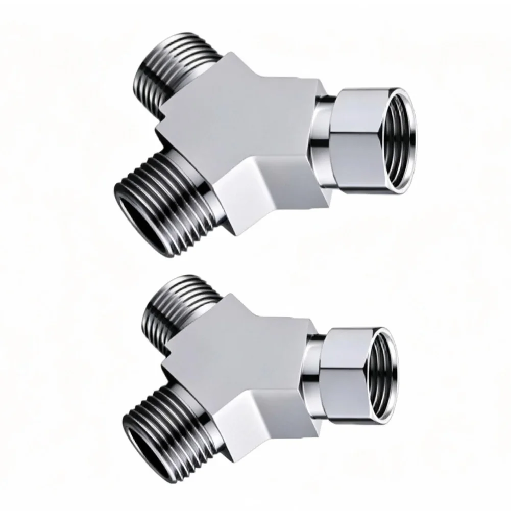Y Type Plumbing Diverter Valve Silver Zinc Alloy for G12 GN15 Thread Standard for Shower Arm Handheld Bath Sprayer