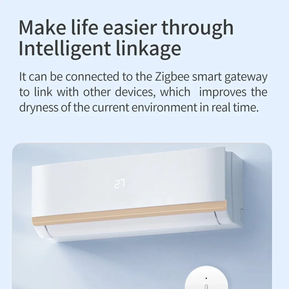 Smart ZigBee Temperature And Humidity Sensor Battery Powered Indoor Mini Hygrometer Work With Alexa Google Home