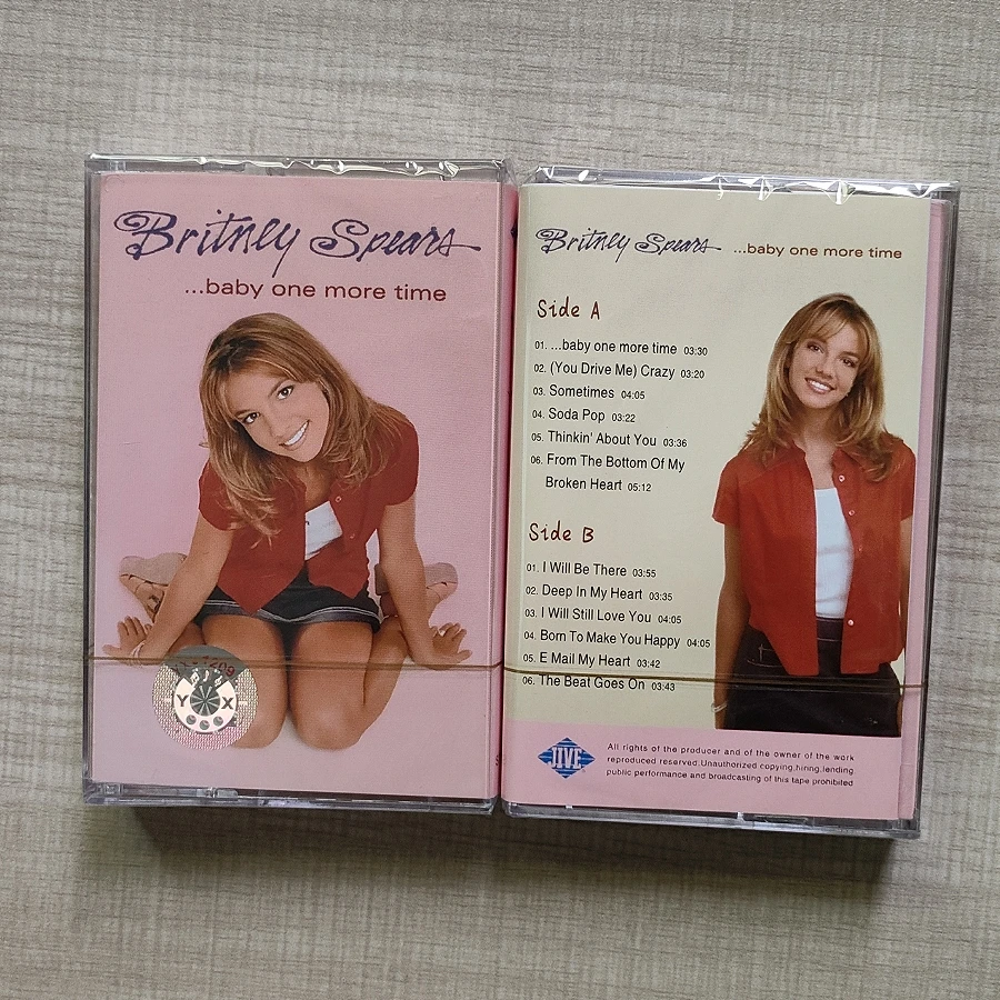 Retro Britney Spears Music Cassettes Baby One More Time Album Music Record Tape Cosplay Recorder Car Walkman Soundtrack Box Prop