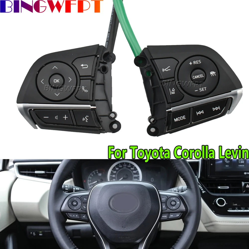

For Toyota Corolla Levin 2019 2020 2021 2022 2023 Car Multimedia Telephone Volume Cruise Control Steering Wheel Button Switch