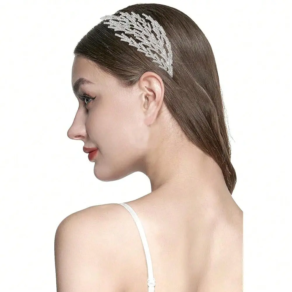 Wedding Headpiece For Bride Hair Jewelry Wedding Headband Tiara Leaf Headband Crown Tiara Bridal Silver Headpiece