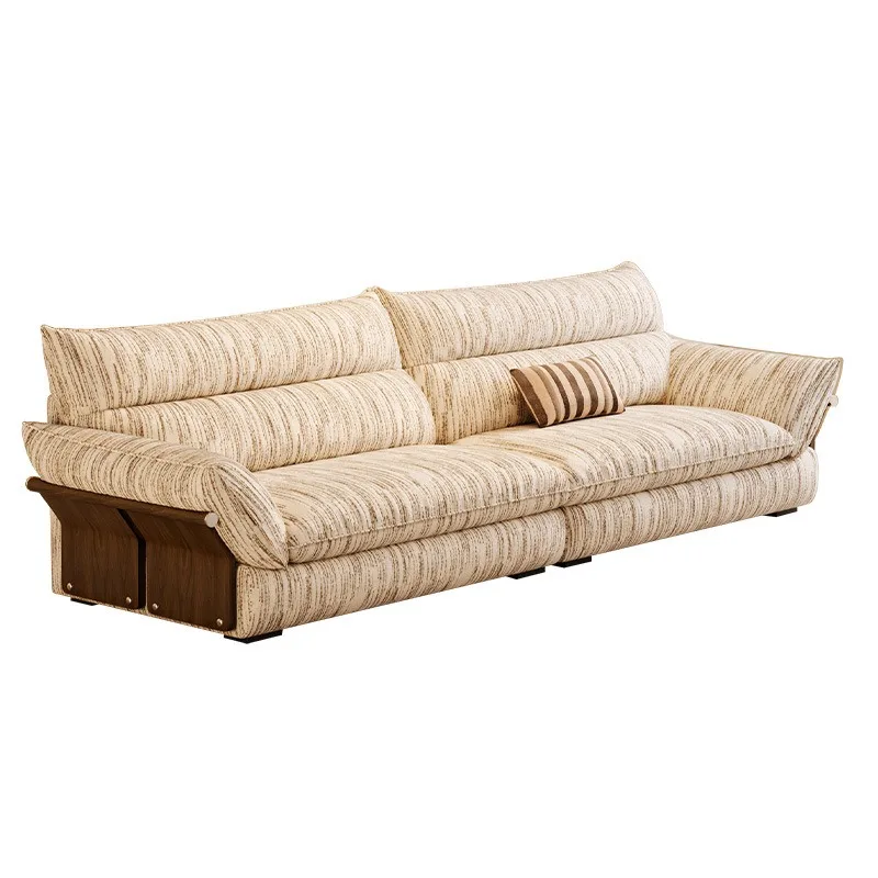 

Sofa living room removable chenille, cream antique fabric sofa