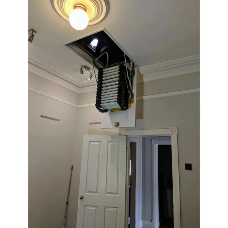 سلم منزلي قابل للسحب مثبت على الحائط سلم قابل للطي مثبت على الحائط داخليًا وخارجيًا #2