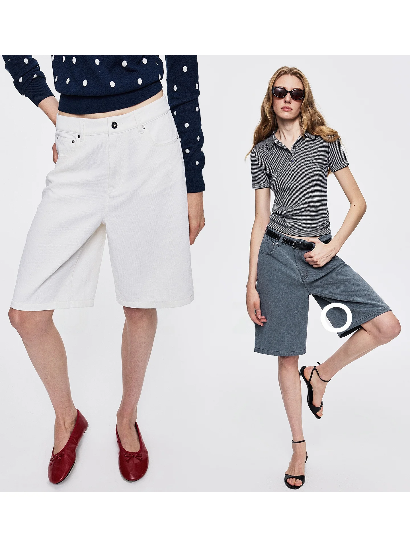 

Шорты UZZO с высокой талией и широкими штанинами для женщин: невесомые, повседневные, из смесового полиэстера и хлопка, для весеннего сезона