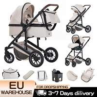 Baby Stroller 3 in 1 Portable Travel Baby Carriage Luxurious Fold Pram High Landscape Aluminum Frame Newborn Infant Stroller