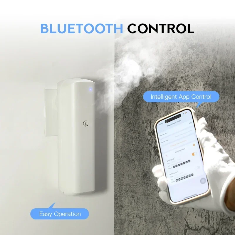 NAMSTE-difusor inteligente de aceites esenciales, difusor de fragancia de pared enchufable, desodorante de aire para el hogar, Control por aplicación Bluetooth, 300m³