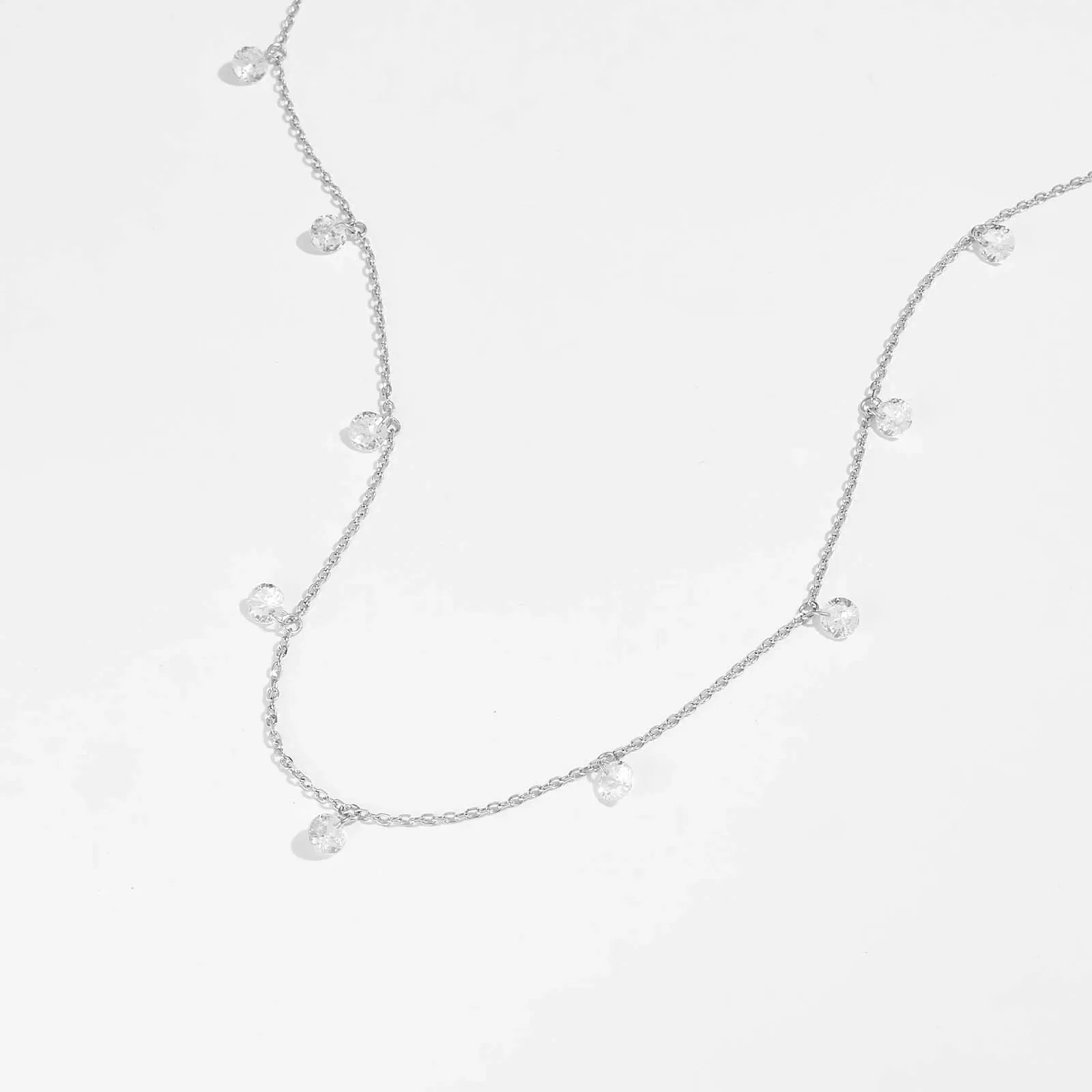 ANDYWEN 100% 925 Sterling Silver Hole Zircon 4mm Choker Charm Long Chain Necklace 2023 Women Wedding Fine Jewels — zdjęcie 6