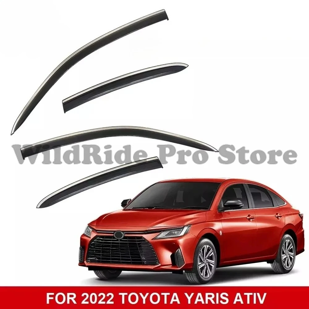Window Visors Sun Rain Guards for Toyota Yaris ATIV 2022 Window Deflectors for Car 4-Pack Vent Shade Deflector Replacement
