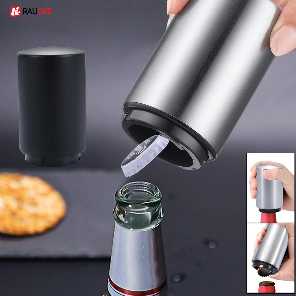

Automatic Beer Bottle Opener Push Down Quick Magnetic Beer Corkscrew Portable Bottle Cap Opener for Bars Home Beer Bottle Opener