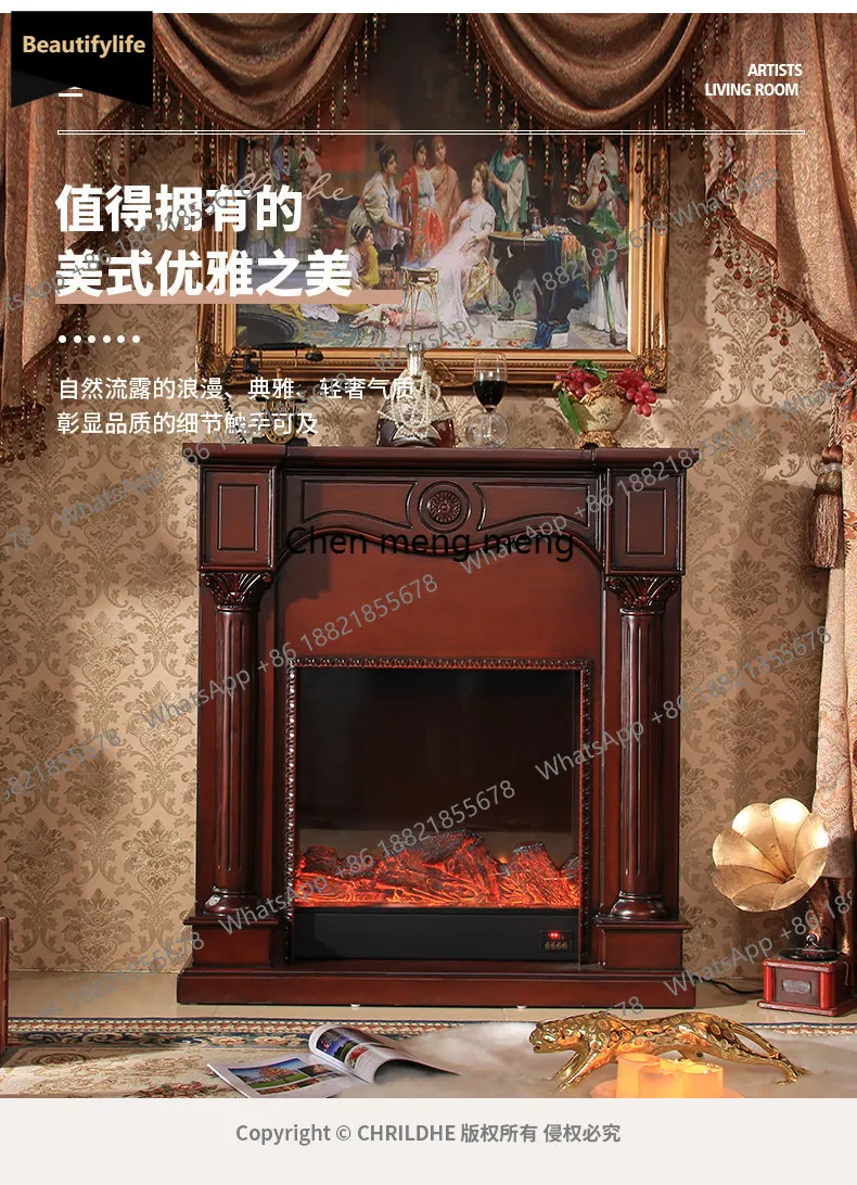 

Американский антикварный электронный имитационный камин B567 для гостиной, декоративный шкаф в стиле французского ретро, темный цвет