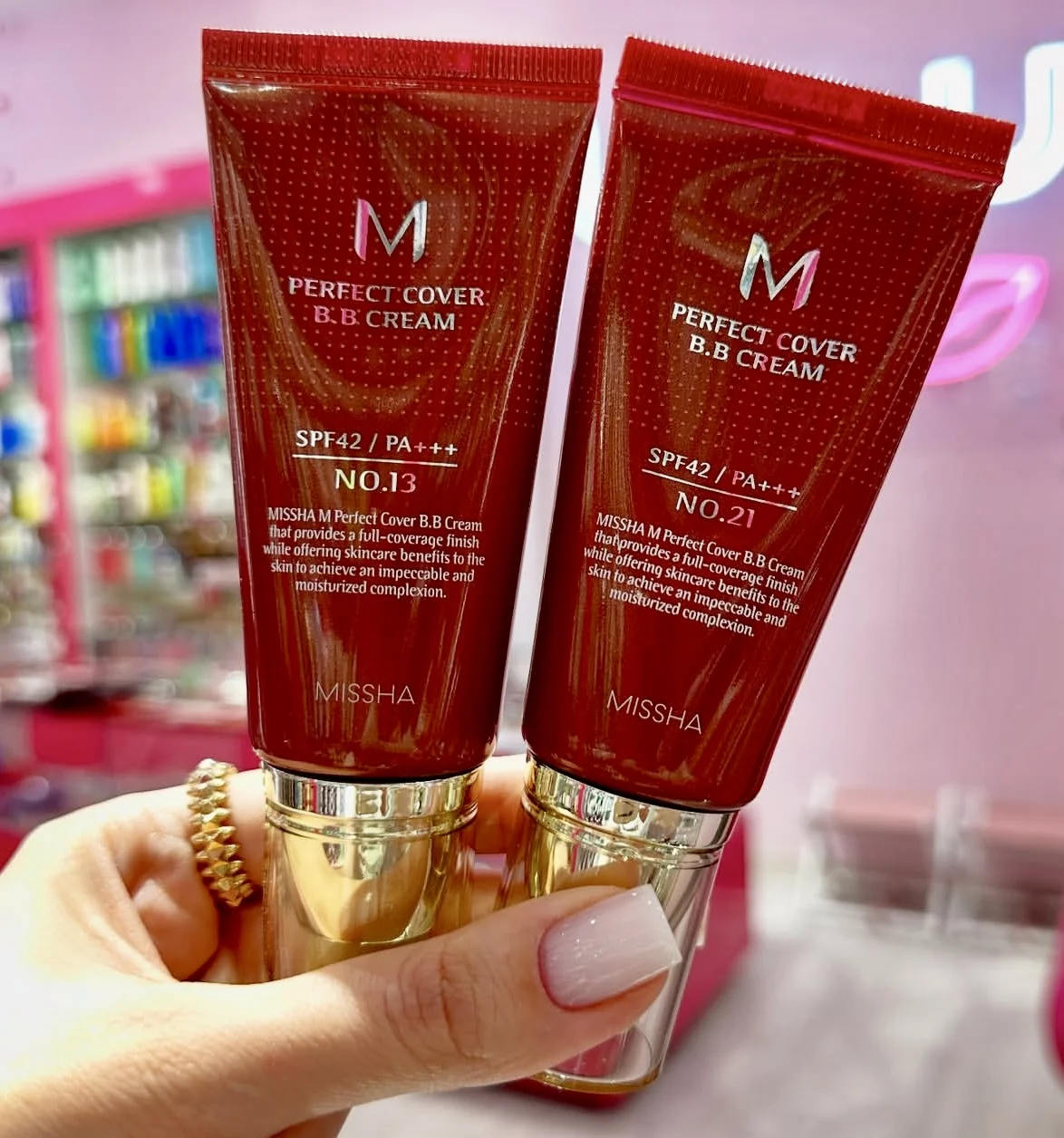 50ml MISSHA M Perfect Cover BB Cream Corretivo Reparador de Cobertura Total Branco Marfim Nº 21 Cor Natural Nº 23 Base Líquida