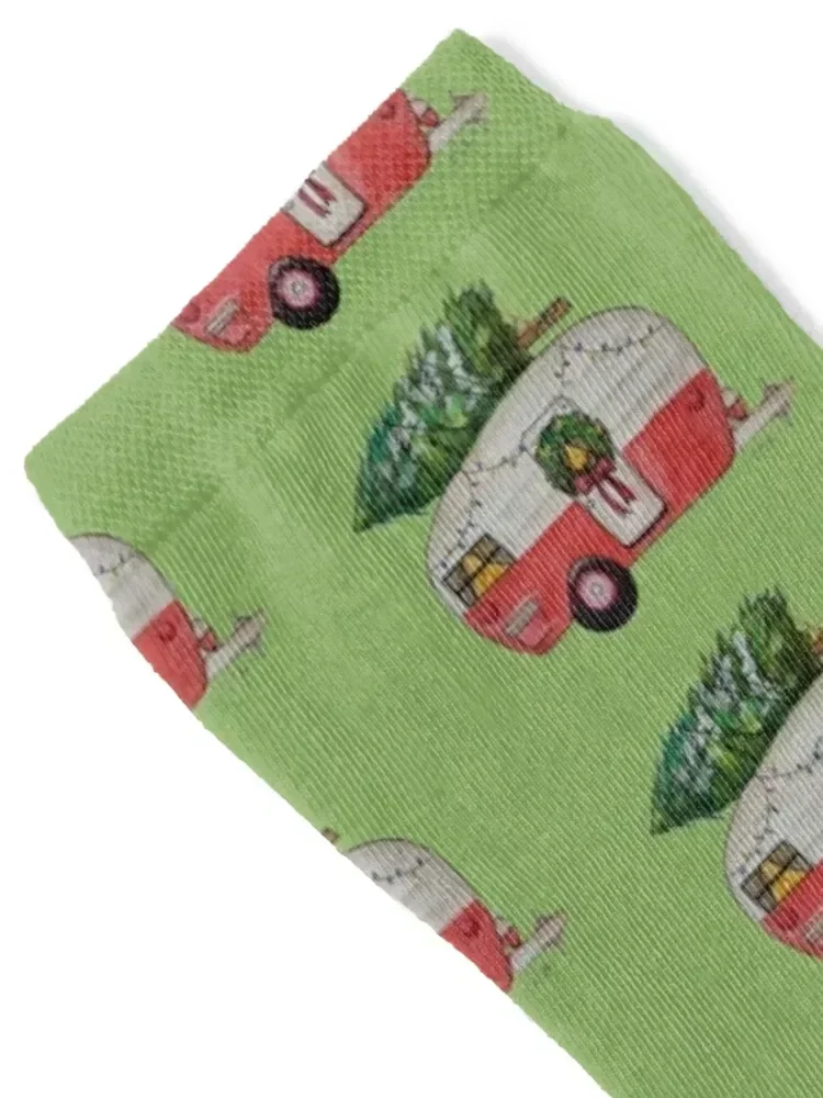 Home for the Holidays - Vintage camper Socks cycling compression floral luxury Socks For Women Men's