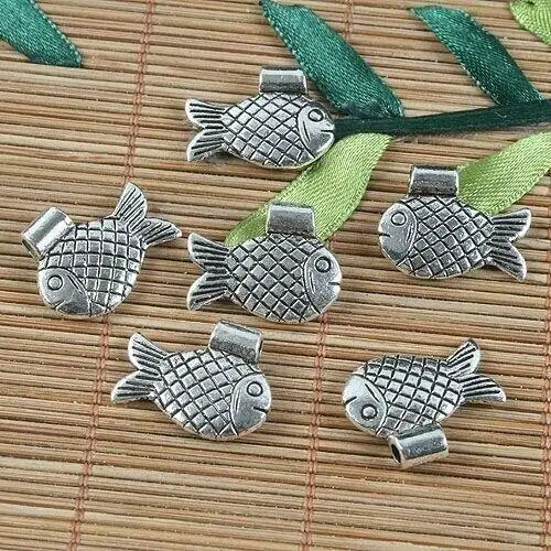 10pcs 21x16.7mm,hole:2.3mm tibetan silver color two sides fish pendant charm G1181