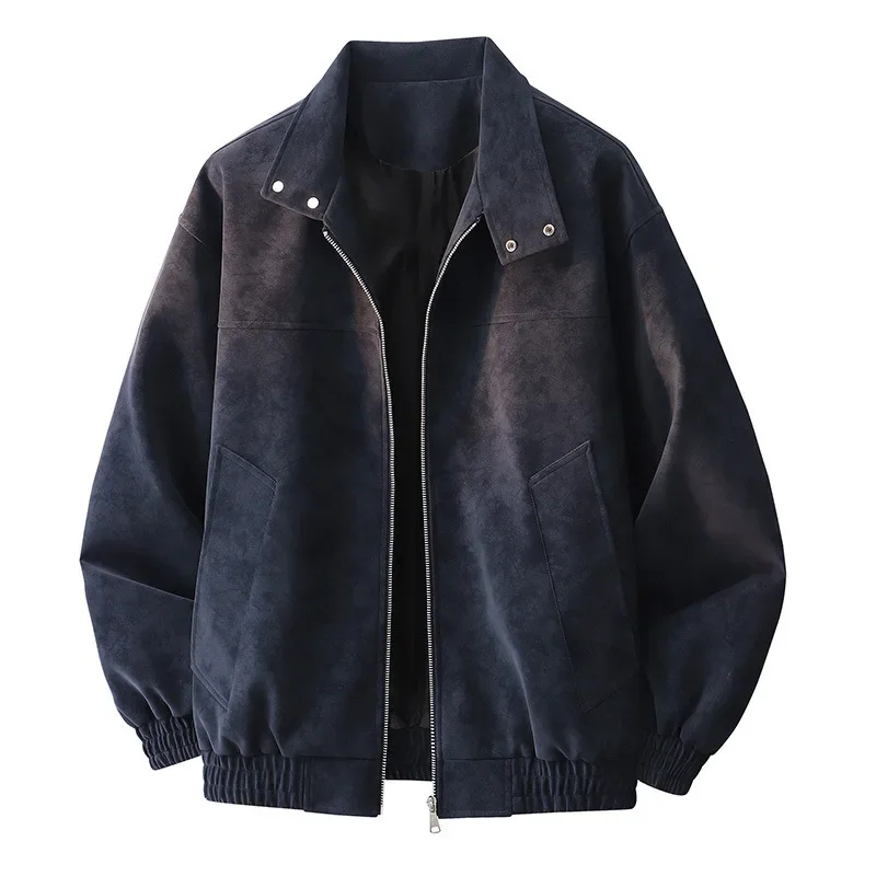 

Men Leather Jacket Retro American Style PU Stand Collar Winter Jacket Men Casual Denim Jacket Men Coat Men Clothing Biker Jacket