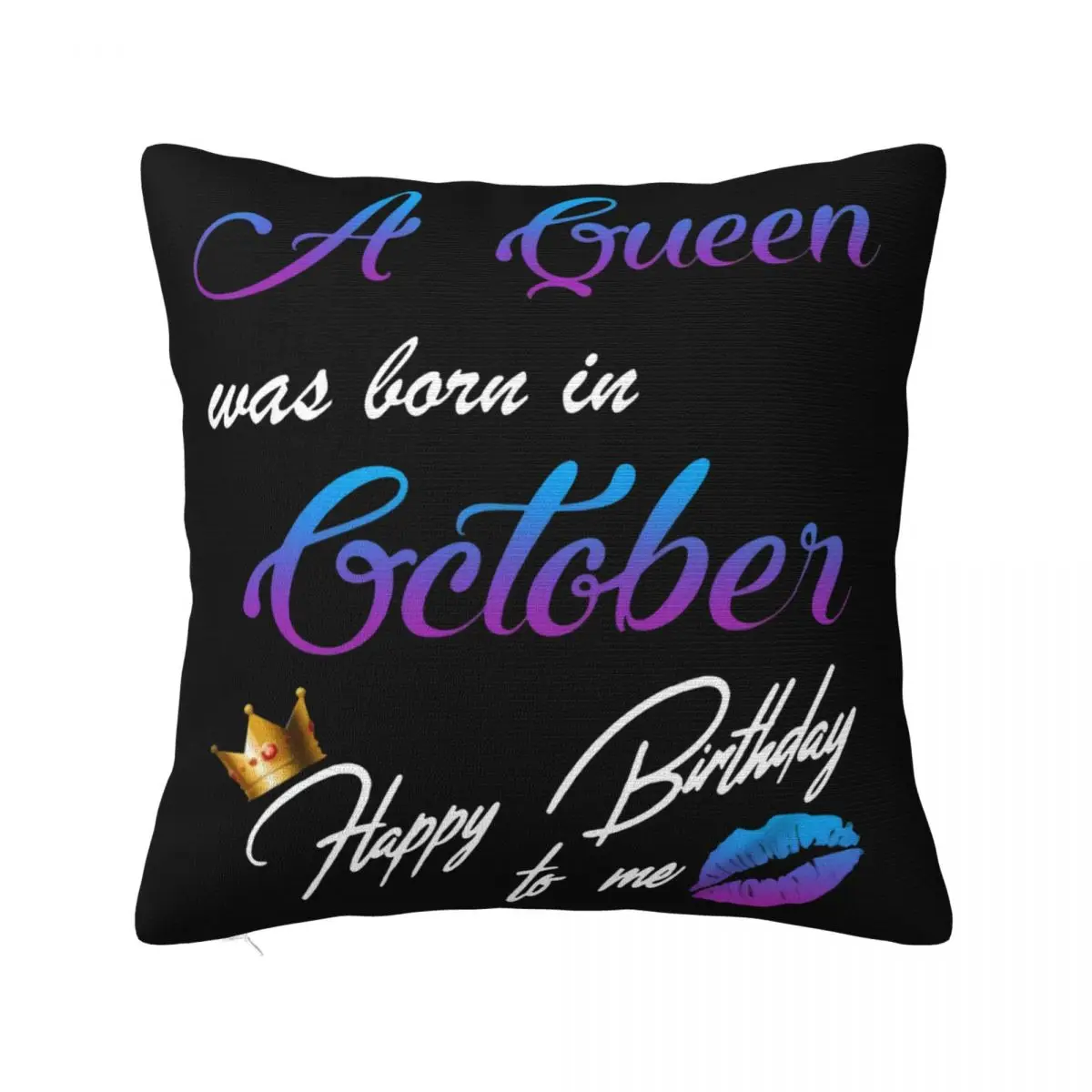 

Queen Was Born In October Happy Birthday To Me Gift Black Loving Gifts Pure Pillow Case
