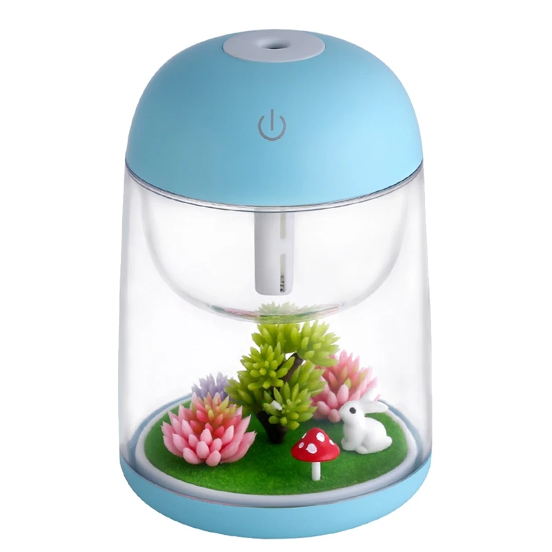 

Mini Portable Mist Humidifier Transparent Micro-Landscape Air Humidifier Spray Air Purifier With LED Lights