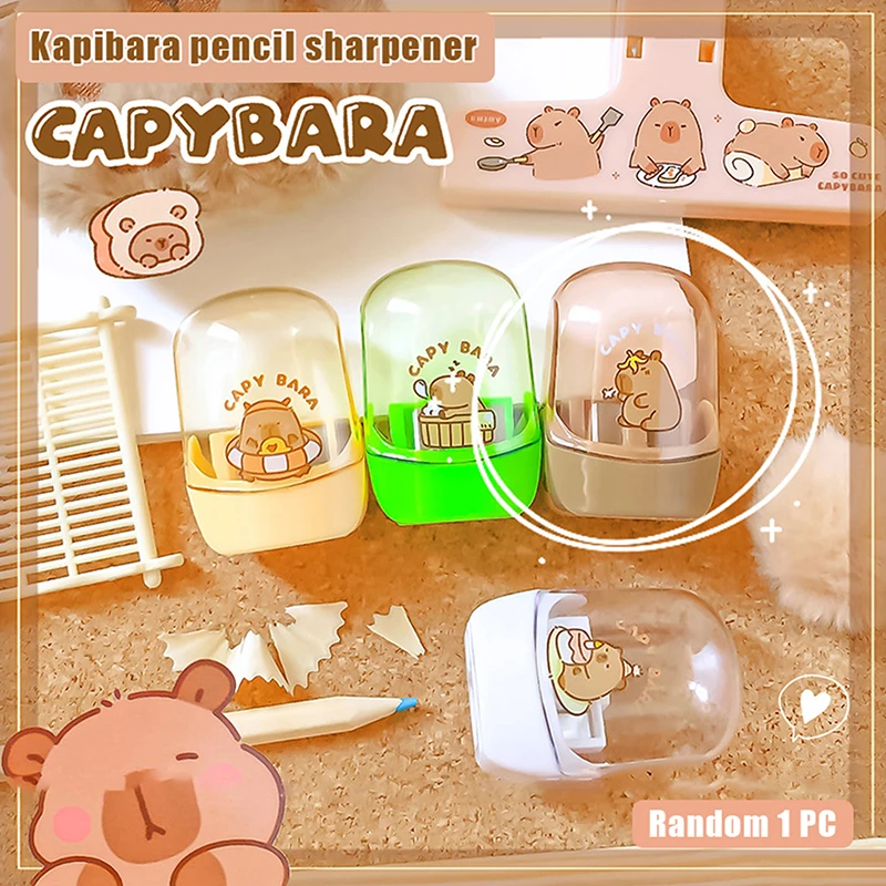 Aesthetic Kawaii Stationery Cute Cartoon Capybara Pencil Sharpener Portable Manual Pencil Sharpener School Supplies Gifts