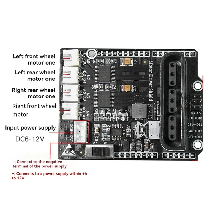 DC 6-12V 4-Way Motor Driver Module High Performance Motor Drive Extension Development Board For Car Model