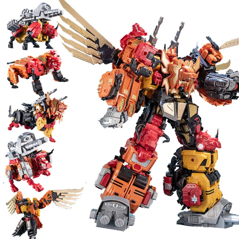 JinBao 2023 New 5 IN 1 BIG Predaking Transformation Boy Toys COOL Devastator G1 GT KO Anime Action Figure Robot Car Model Kids