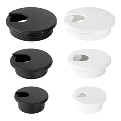 Cable Cord Grommet 1-1/2 2.5 2 Inch Black White ABS Grommets Gasket In Desk Table Furniture for Hole Cover Wire Pass Organizer
