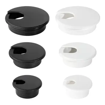 Kabelové průchodky 1-1/2 2,5 2 palce černé bílé ABS průchodky těsnění v stolním nábytku pro kryt otvoru drátu organizér průchodu 8 nejlepší prodej kryt otvoru na stole - №4