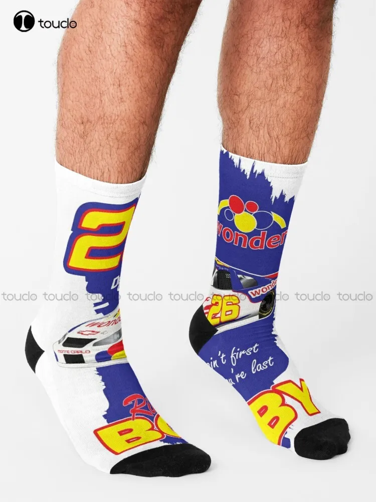 Ricky Bobby If You Ain'T First You'Re Last Socks Black Football Socks Christmas New Year Gift Creative Funny Socks New Popular