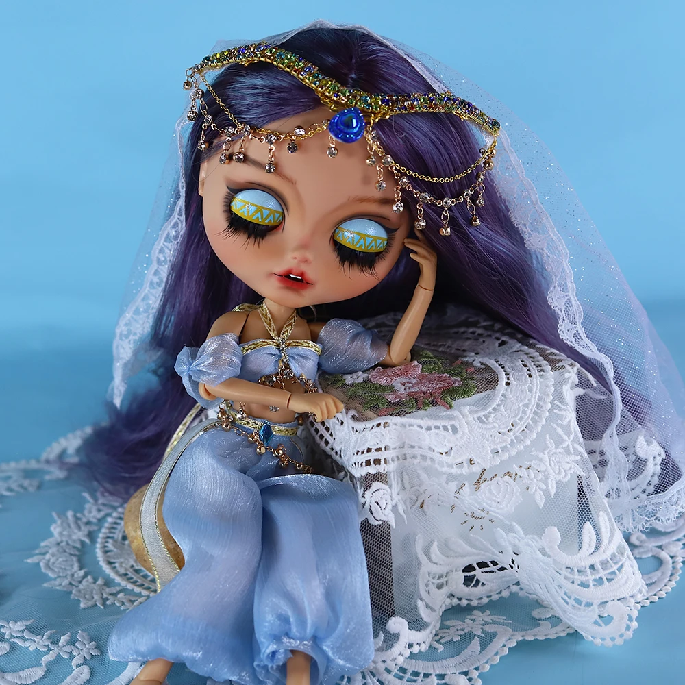 ICY DBS Blyth Doll 30 cm peau bronzée visage mat ethnique peint à la main poupée de maquillage exquise avec vêtements et chaussures 19 articulations cadeaux BJD