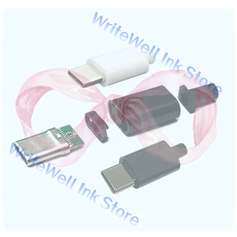 1 Set Electric Terminals Welding DIY Accessories Type C USB 3.1 3A Fast Charging USB Connectors Type C Connector Male Plug