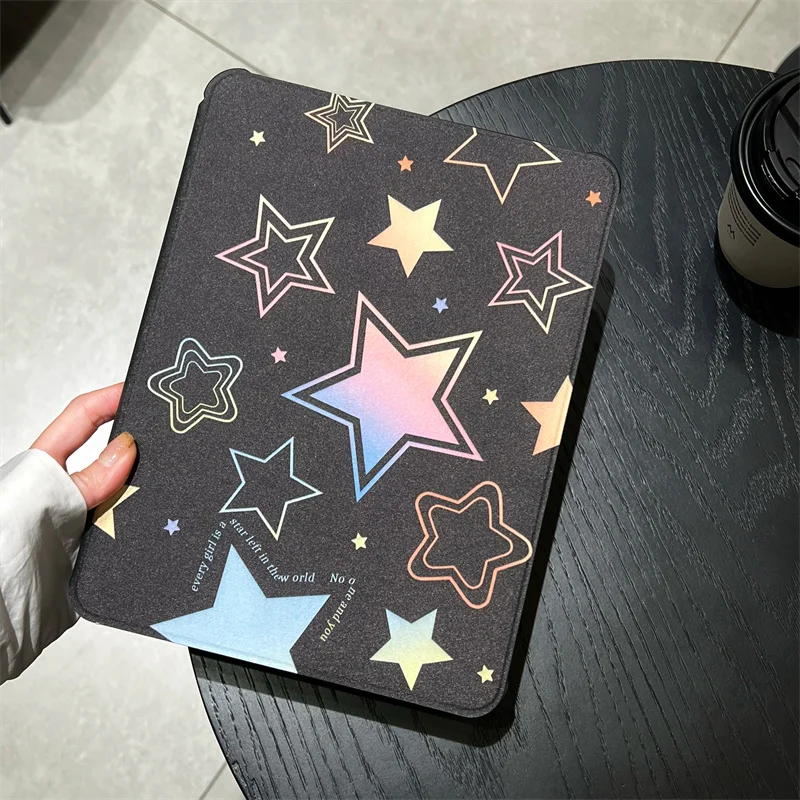 Professional 360° Rotating Acrylic Tablet Case with Stylish Laser Star Pattern for iPad 9.7 10.2 11 12.9 Inch Air 5 4 3 Mini 6