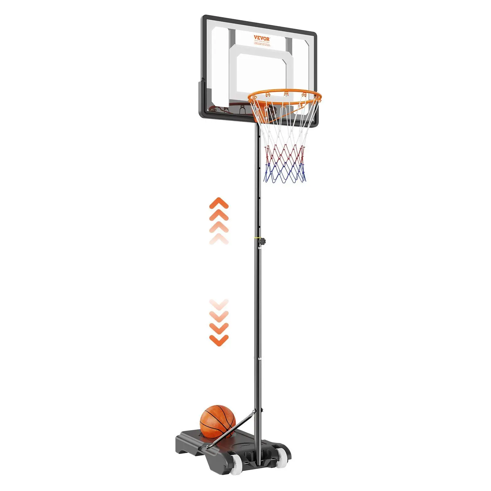 Basketball Hoop, 5-7 ft Adjustable Height Portable Backboard System, 32 inch Basketball Hoop & Goal