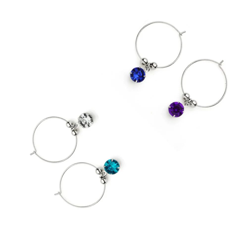 

8Pcs Wine Glass Hanging Ring Elegant Shiny Pendant Perfect for Friends Gathering Celebration Party Favors Wine Glass Charms