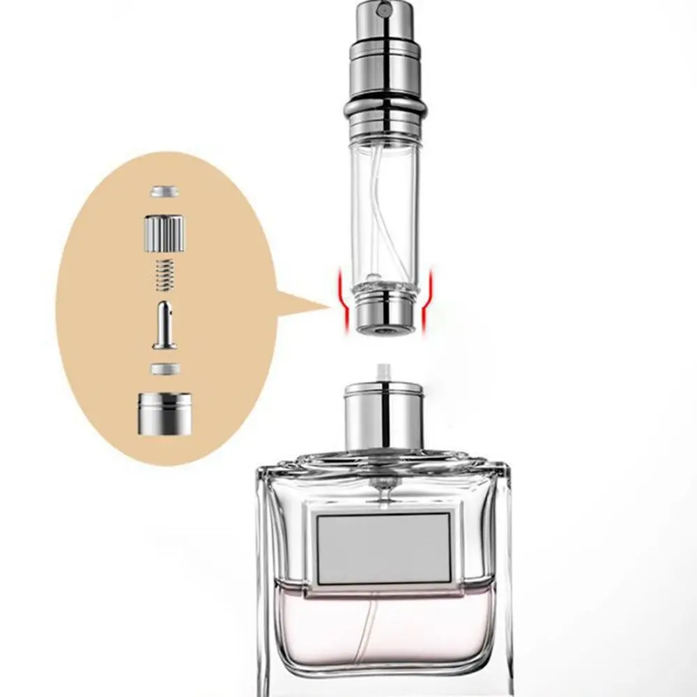 5ml Perfume Bottle PU Leather Lychee Pattern Cosmetic Container Empty Refillable Ultra-fine Mist Fragrance Container Travel