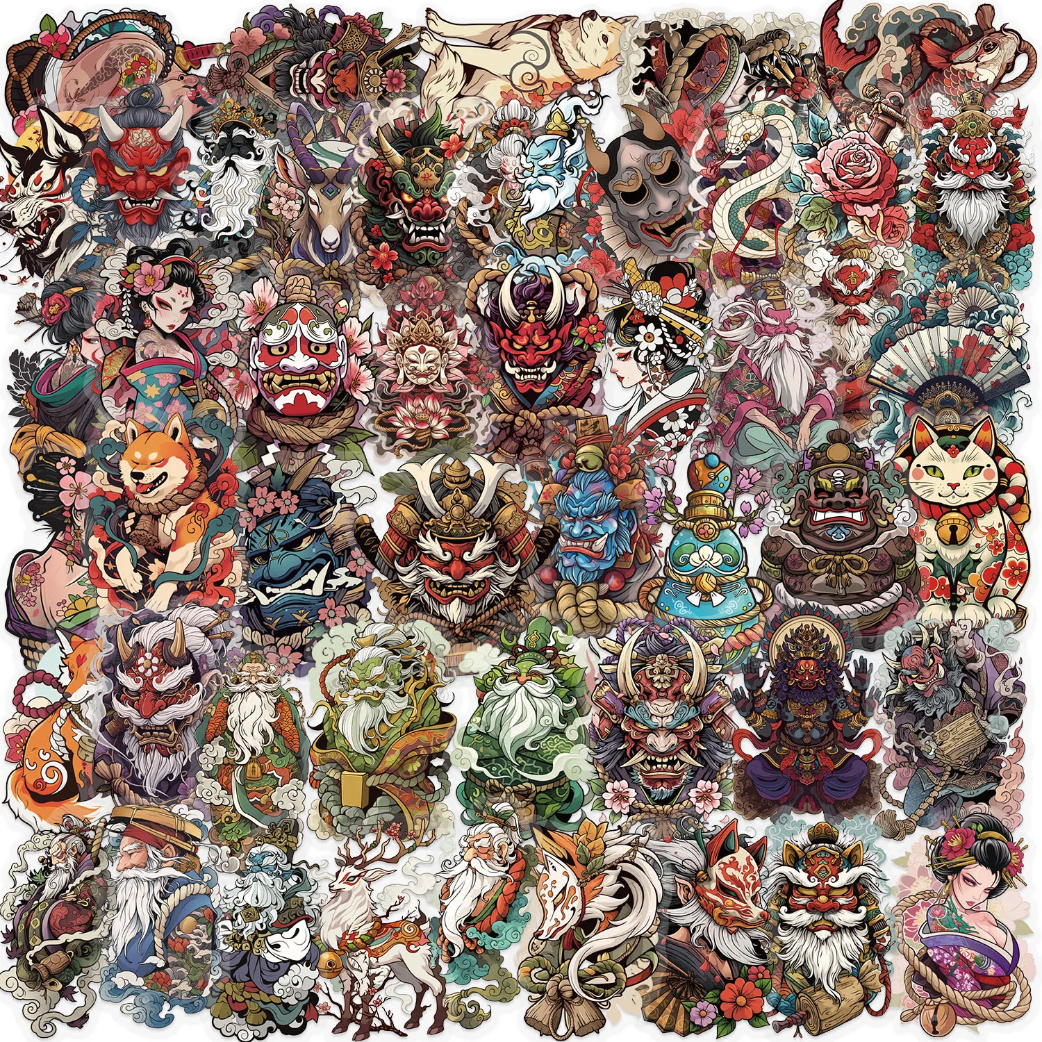 

10/50PCS Cartoon Japanese Tattoo Art Transparent Sticker DIY Decoration PVC Waterproof Skateboard Notebook Graffiti Toys Gifts