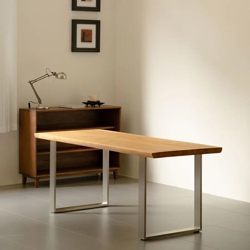 

Nordic log large board dining table ash wood simple solid wood tea table household minimalist desk office reception