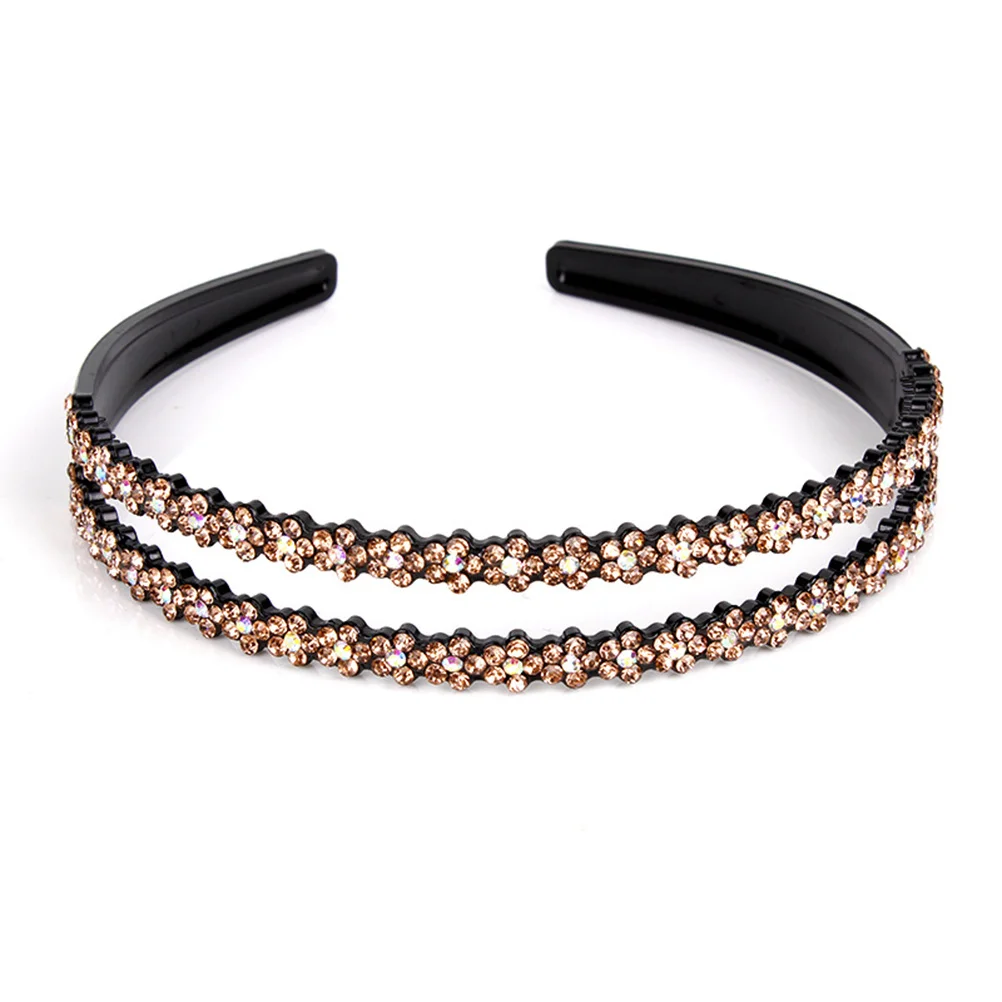 

3pcs Non-Slip Flower Rhinestone Headband For Women Fashion Hair Hoop Party Wedding Holiday Cosplay Wear Hair Styling Tool