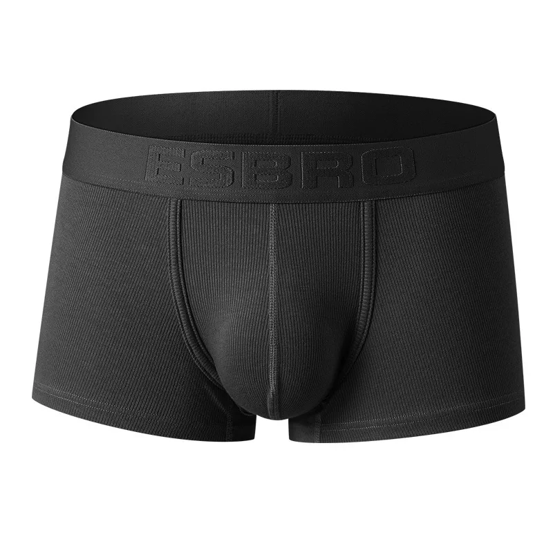 Simple and fashionable solid color, men's U convex breathable threaded sweat-absorbing solid color simple boxers boxers