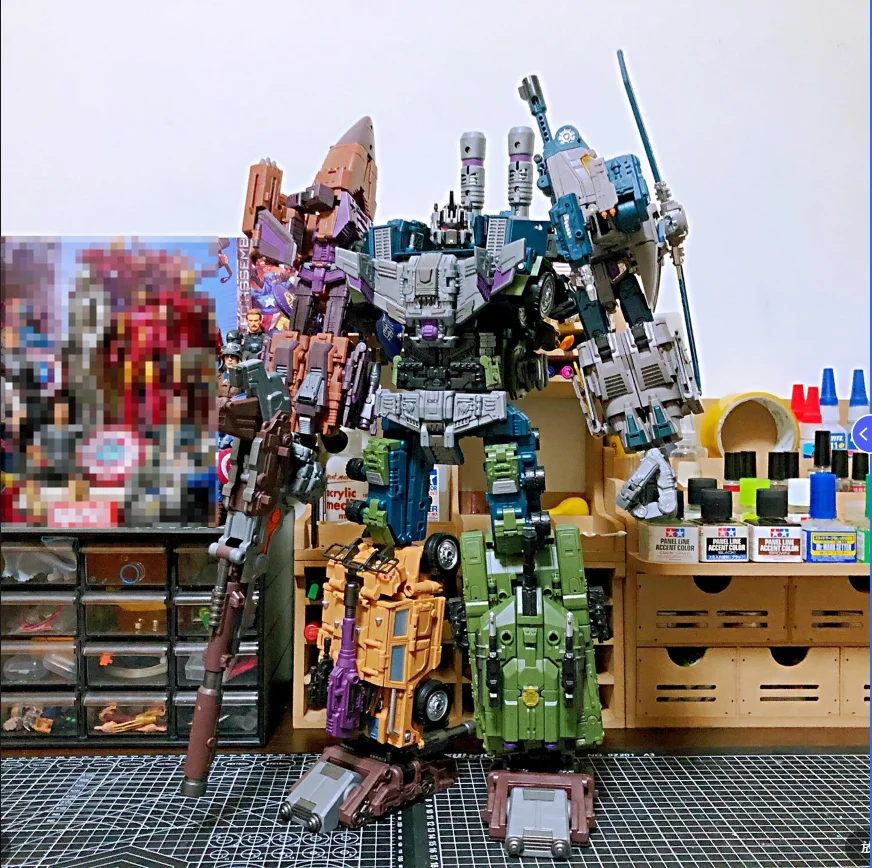 진바오 대형 사이즈 8869 변신 장난감 5IN1 콤바이너 로봇 모델 프레데콘스 램페이지 브롤 스윈들 온슬라우트 모델