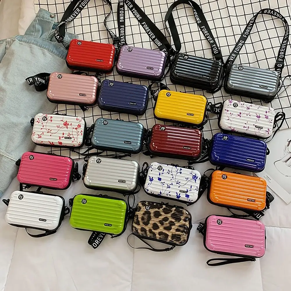 Leopard Print Phone Bag Portable Hard Shell Square Box Bag Fashion Storage Case Travel Organizer Crossbody Bag Cosmetic Bag