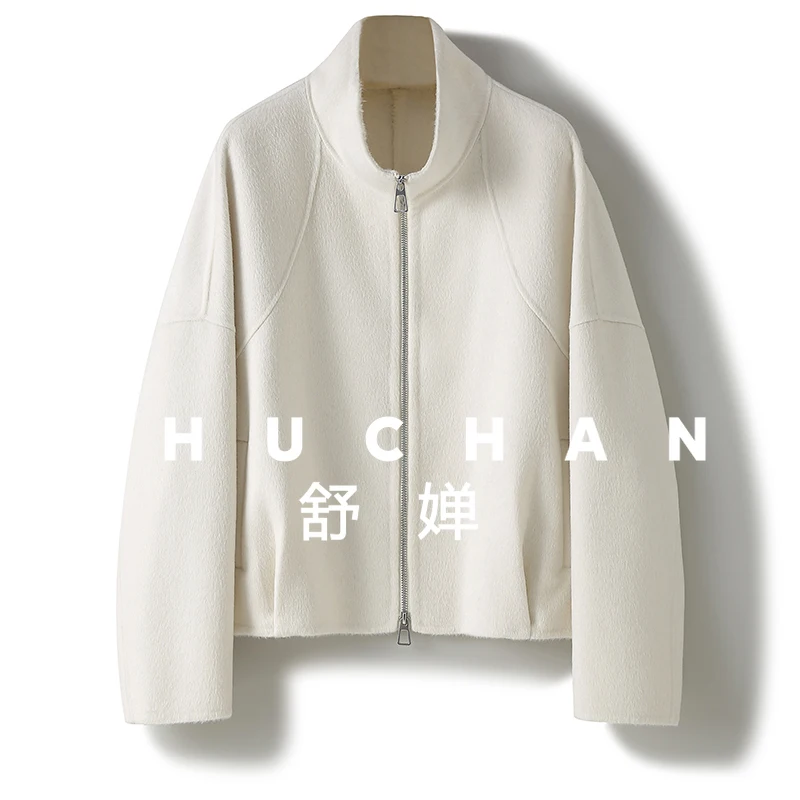 

Шерстяная кашемировая короткая свободная двусторонняя куртка, осенне-зимняя женская корейская версия маленького шерстяного топа