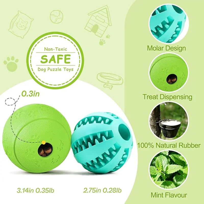 Dog Puzzle Toy 2 Pack Interactive Dog Toys Durable Puppy Toys for Teething Small Dogs Dog Ball for Slow Feeder/IQ Training