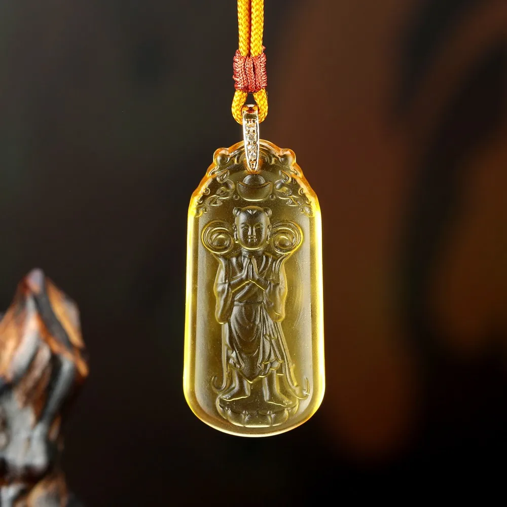 chinese-traditional-auspicious-wealth-boy-carved-yellow-liuli-pendant-necklace-feng-shui-blessing-attract-good-luck-amulet-jewel
