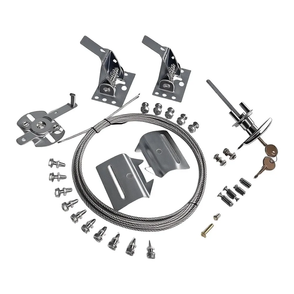Zinc Alloy for T Handle Lock Set for Garage Doors Featuring Ergonomic Grip and Polished Chrome Weatherproof Finish