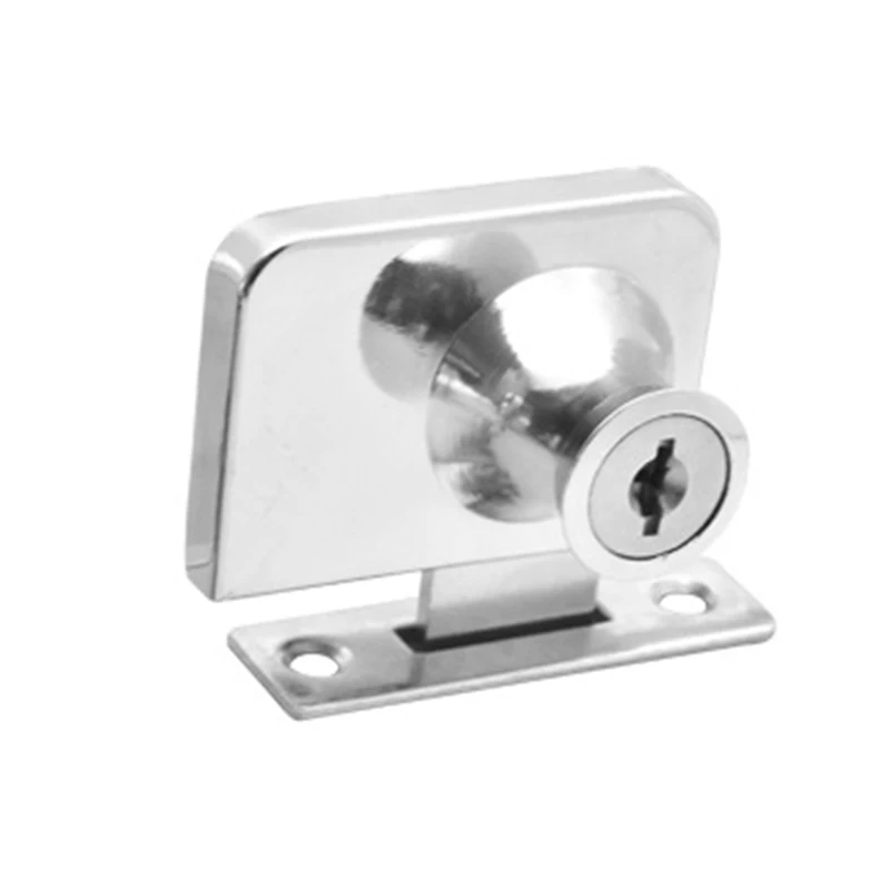 Zinc Alloy Lock for Cabinets and Showcases with Single/Double Swinging Glass Doors and 2 Keys for Extra Protection