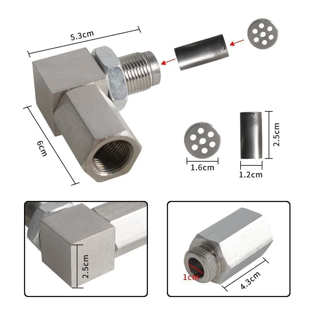 New 90 Degree 02 Bung Extension Oxygen Sensor Extender Catalytic Converter Universal O2 Oxygen Sensor Spacer