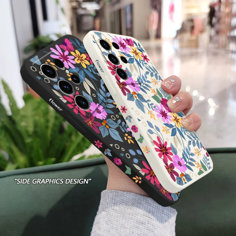 Beautiful Flowers Phone Case For Samsung Galaxy S24 S23 S22 S21 S20 S10 S10E S9 Ultra Plus FE Note 20 Ultra 10 9 Plus Cover