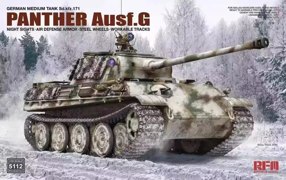 RYEFIELD รุ่น RFM RM-5112 1/35 เยอรมันรถถังกลาง Sd.Kfz.171 Panther Ausf.G - ประกอบชุดโมเดลขนาด